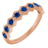 Natural Blue Sapphire Stackable Ring variant--Sapphire variant--14K-rose-gold