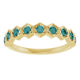 Hexagon stackable ring with lab-grown alexandrite in 14K white gold variant--Alexandrite variant--14K-yellow-gold variant--14K-white-gold variant--14K-rose-gold