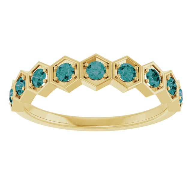 Hexagon stackable ring with lab-grown alexandrite in 14K white gold variant--Alexandrite variant--14K-yellow-gold variant--14K-white-gold variant--14K-rose-gold
