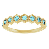 Hexagon stackable ring with citrine in 14K yellow gold variant--Zircon variant--14K-yellow-gold