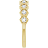 Hexagon stackable ring with lab-grown emerald in 14K yellow gold variant--Diamond variant--14K-yellow-gold