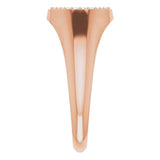 Pavé signet ring in 14K gold, profile view showing dome height rose gold variant--14K-rose-gold