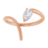 Rose Gold Pear Shaped Diamond Swirl Ring variant--14K-rose-gold variant--Diamond-Lab variant--Diamond-Nat