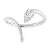 White Gold Pear Shaped Diamond Ring variant--14K-white-gold variant--Diamond-Lab variant--Diamond-Nat