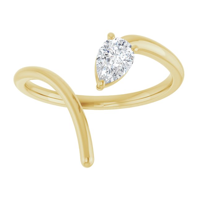 Yellow Gold Pear Shaped Diamond Swirl Ring variant--14K-yellow-gold variant--Diamond-Lab variant--Diamond-Nat