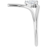White Gold Pear Shaped Negative Space Diamond Ring variant--14K-white-gold variant--Diamond-Lab variant--Diamond-Nat