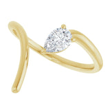 14K yellow gold diamond swirl ring with pear shaped diamond variant--14K-yellow-gold variant--Diamond-Lab variant--Diamond-Nat