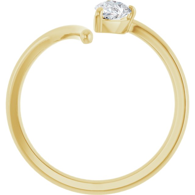 Yellow Gold Pear Shaped Diamond Ring Side View variant--14K-rose-gold variant--Diamond-Lab variant--Diamond-Nat