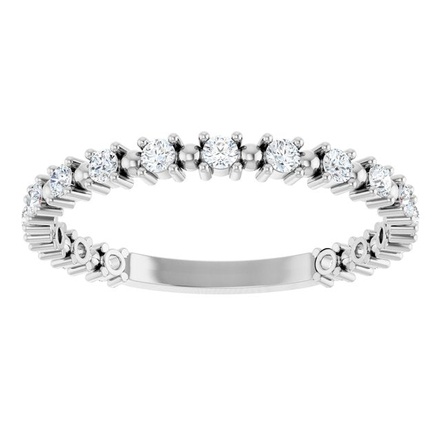 milgrain style diamond band with fine beading variant--14K-white-gold variant--Diamond-Lab variant--Diamond-Nat variant--Platinum