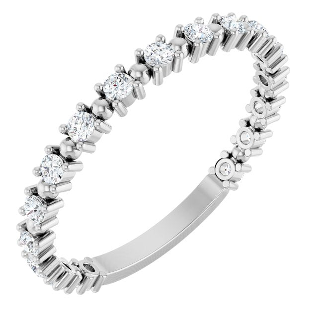 beaded diamond band in 14k gold variant--14K-white-gold variant--Diamond-Lab variant--Diamond-Nat variant--Platinum