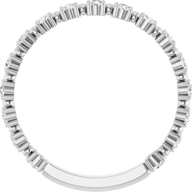 stackable beaded diamond ring natural diamonds variant--14K-white-gold variant--Diamond-Lab variant--Diamond-Nat variant--Platinum