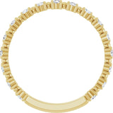 Yellow Gold Beaded Diamond Band variant--14K-yellow-gold variant--Diamond-Lab variant--Diamond-Nat