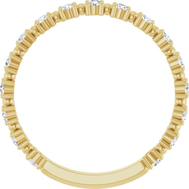 Yellow Gold Beaded Diamond Band variant--14K-yellow-gold variant--Diamond-Lab variant--Diamond-Nat