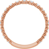 Rose Gold Beaded Diamond Band variant--14K-rose-gold variant--Diamond-Lab variant--Diamond-Nat