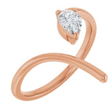 Rose Gold Pear Shaped Negative Space Diamond Ring variant--14K-rose-gold variant--Diamond-Lab variant--Diamond-Nat