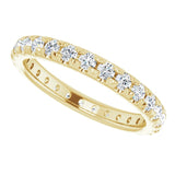 French-set eternity band in yellow gold showing light performance through diamonds variant--14K-yellow-gold variant--Diamond-Nat variant--5.5 variant--6 variant--6.5 variant--7