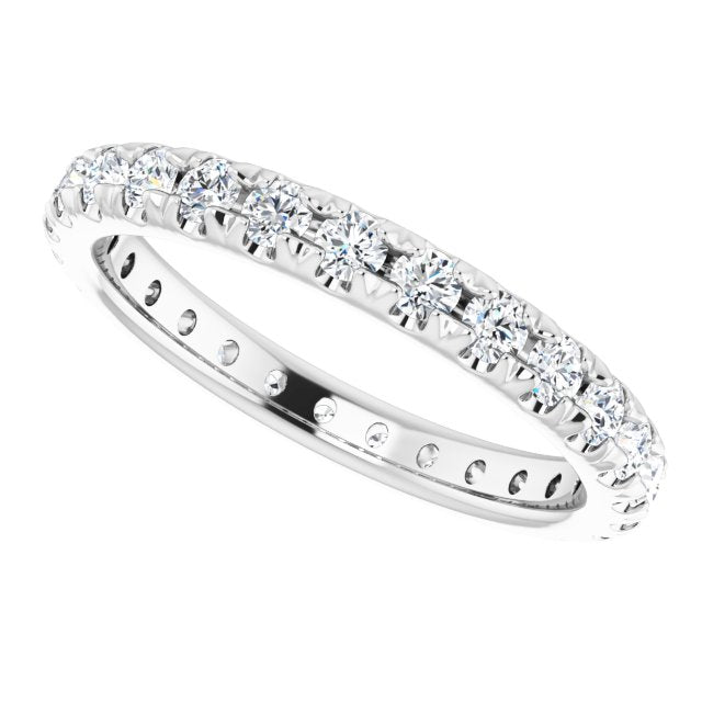 French-set eternity band in yellow gold alternate perspective variant--14K-white-gold variant--Diamond-Nat variant--5.5 variant--6 variant--6.5 variant--7