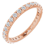 14K Rose 3/4CTW French Set Natural Diamond Eternity Band Size 7 variant--14K-rose-gold variant--Diamond-Nat variant--5.5 variant--6 variant--6.5 variant--7