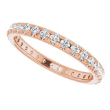 French-set eternity band in rose gold top-down view variant--14K-rose-gold variant--Diamond-Nat variant--5.5 variant--6 variant--6.5 variant--7