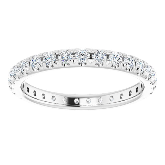 14K Rose 3/4CTW French Set Natural Diamond Eternity Band Size 5