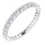 14K White 9/10CTW French Set Natural Diamond Eternity Band Size 8 variant--14K-rose-gold variant--Diamond-Nat variant--5.5 variant--6 variant--6.5 variant--7