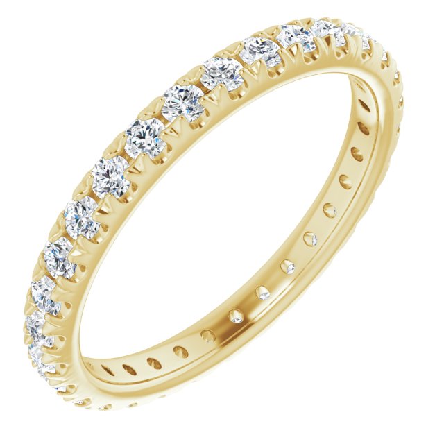 14K Yellow 9/10CTW French Set Natural Diamond Eternity Band Size 8 variant--14K-rose-gold variant--Diamond-Nat variant--5.5 variant--6 variant--6.5 variant--7