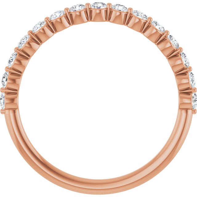 Rose gold minimalist diamond band, close-up detail variant--14K-rose-gold variant--Diamond-Lab variant--Diamond-Nat