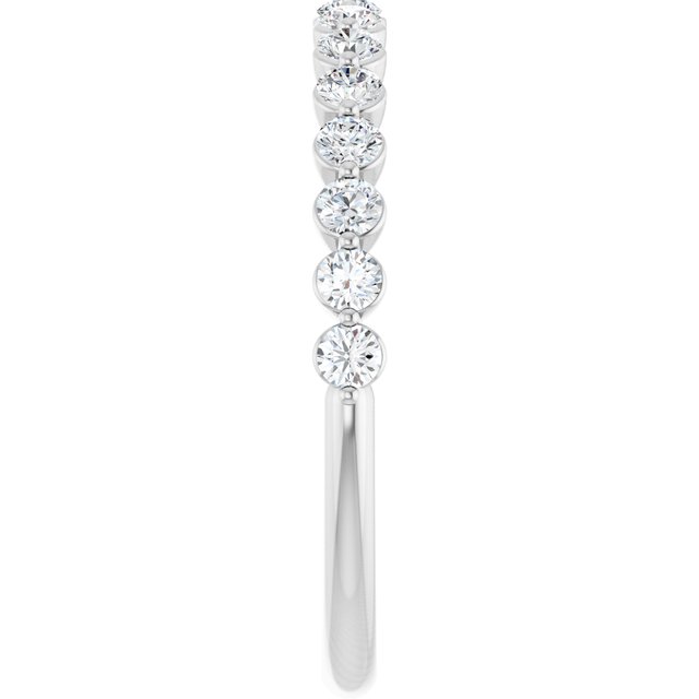 White gold minimalist diamond band, styled on hand variant--14K-white-gold variant--Diamond-Lab variant--Diamond-Nat variant--Platinum