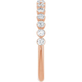 Rose gold minimalist diamond band, styled on hand variant--14K-rose-gold variant--Diamond-Lab variant--Diamond-Nat