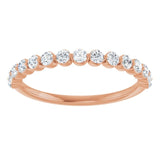 Rose gold minimalist diamond band, angled view variant--14K-rose-gold variant--Diamond-Lab variant--Diamond-Nat