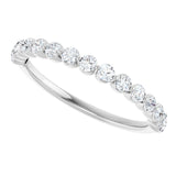 White gold minimalist diamond band showing diamond line variant--14K-white-gold variant--Diamond-Lab variant--Diamond-Nat variant--Platinum