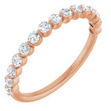 Minimalist diamond band in 14K rose gold, front view variant--14K-rose-gold variant--Diamond-Lab variant--Diamond-Nat