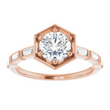1/5CTw Natural Diamond Semi-Set Engagement Ring variant--14K-rose-gold