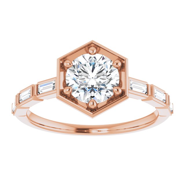 1/5CTw Natural Diamond Semi-Set Engagement Ring variant--14K-rose-gold