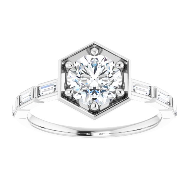 1/5CTw Natural Diamond Semi-Set Engagement Ring variant--14K-white-gold