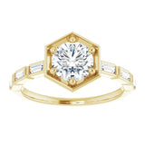 1/5CTw Natural Diamond Semi-Set Engagement Ring variant--14K-yellow-gold