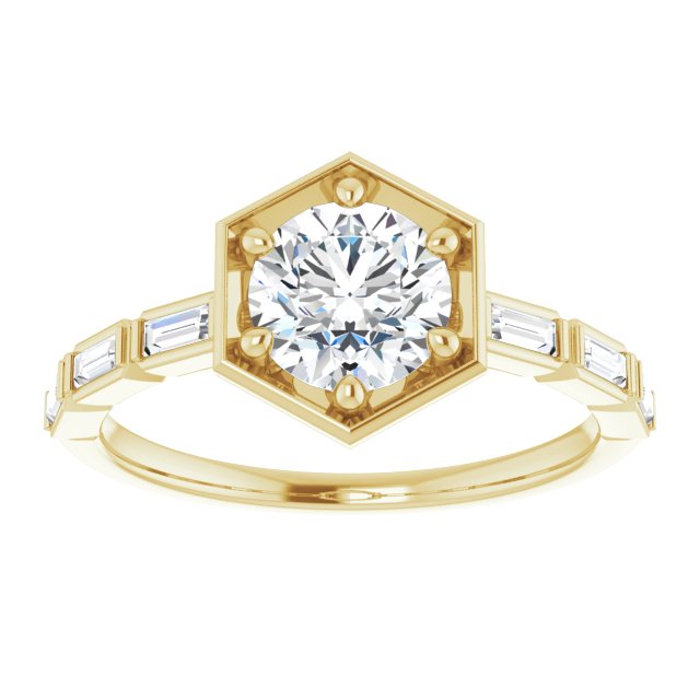 1/5CTw Natural Diamond Semi-Set Engagement Ring variant--14K-yellow-gold