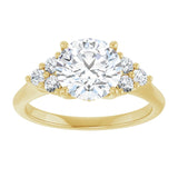 14K yellow gold 2CT Round Diamond Cluster Accent Stone Engagement Ring Setting variant--Pear variant--3CT variant--14K-yellow-gold
