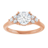 14K rose gold 1CT Round Diamond Cluster Accent Stone Engagement Ring Setting variant--Pear variant--2CT variant--14K-rose-gold