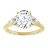 14K yellow gold 2CT Oval Diamond Cluster Accent Stone Engagement Ring Setting variant--Square variant--1CT variant--14K-yellow-gold