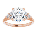 14K rose gold 3CT Oval Diamond Cluster Accent Stone Engagement Ring Setting variant--Square variant--2CT variant--14K-rose-gold