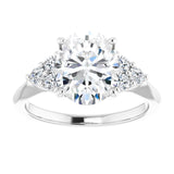 14K white gold 3CT Oval Diamond Cluster Accent Stone Engagement Ring Setting variant--Square variant--2CT variant--14K-white-gold