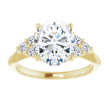 14K yellow gold 3CT Oval Diamond Cluster Accent Stone Engagement Ring Setting variant--Square variant--2CT variant--14K-yellow-gold