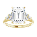 14K yellow gold 4CT Emerald Diamond Cluster Accent Stone Engagement Ring Setting variant--Marquise variant--2CT variant--14K-white-gold