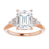 14K rose gold 3CT Emerald Diamond Cluster Accent Stone Engagement Ring Setting variant--Marquise variant--1CT variant--14K-rose-gold