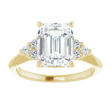 14K yellow gold 3CT Emerald Diamond Cluster Accent Stone Engagement Ring Setting variant--Marquise variant--1CT variant--14K-yellow-gold