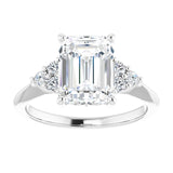 14K white gold 3CT Emerald Diamond Cluster Accent Stone Engagement Ring Setting variant--Marquise variant--1CT variant--14K-white-gold