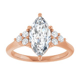 14K rose gold 2CT Marquise Diamond Cluster Accent Stone Engagement Ring Setting variant--Marquise variant--2CT variant--14K-white-gold