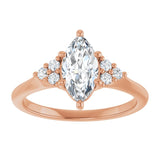 14K rose gold 1CT Marquise Diamond Cluster Accent Stone Engagement Ring Setting variant--Marquise variant--2CT variant--14K-white-gold
