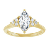 14K yellow gold 1CT Marquise Diamond Cluster Accent Stone Engagement Ring Setting variant--Marquise variant--2CT variant--14K-white-gold